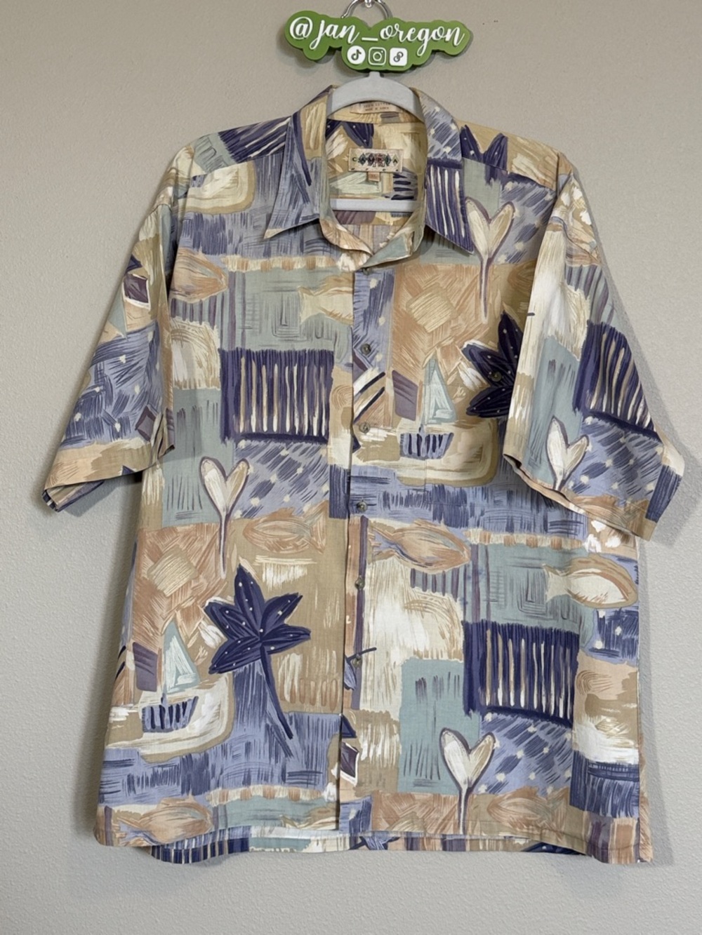 Campia Moda, 100% Cotton, made in Korea, Short-Sleeve Button-Down Shirt, Sz: XL